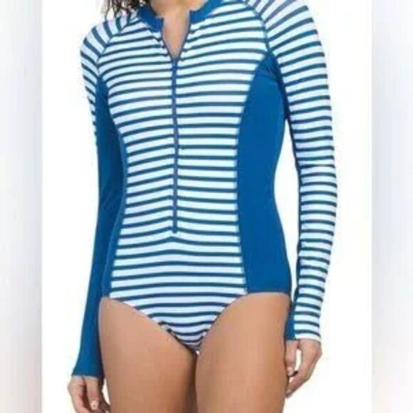 Cabana Life One Piece UPF 50+ Long Sleeve Swimsuit Size XLarge NWT - Picture 3 of 5